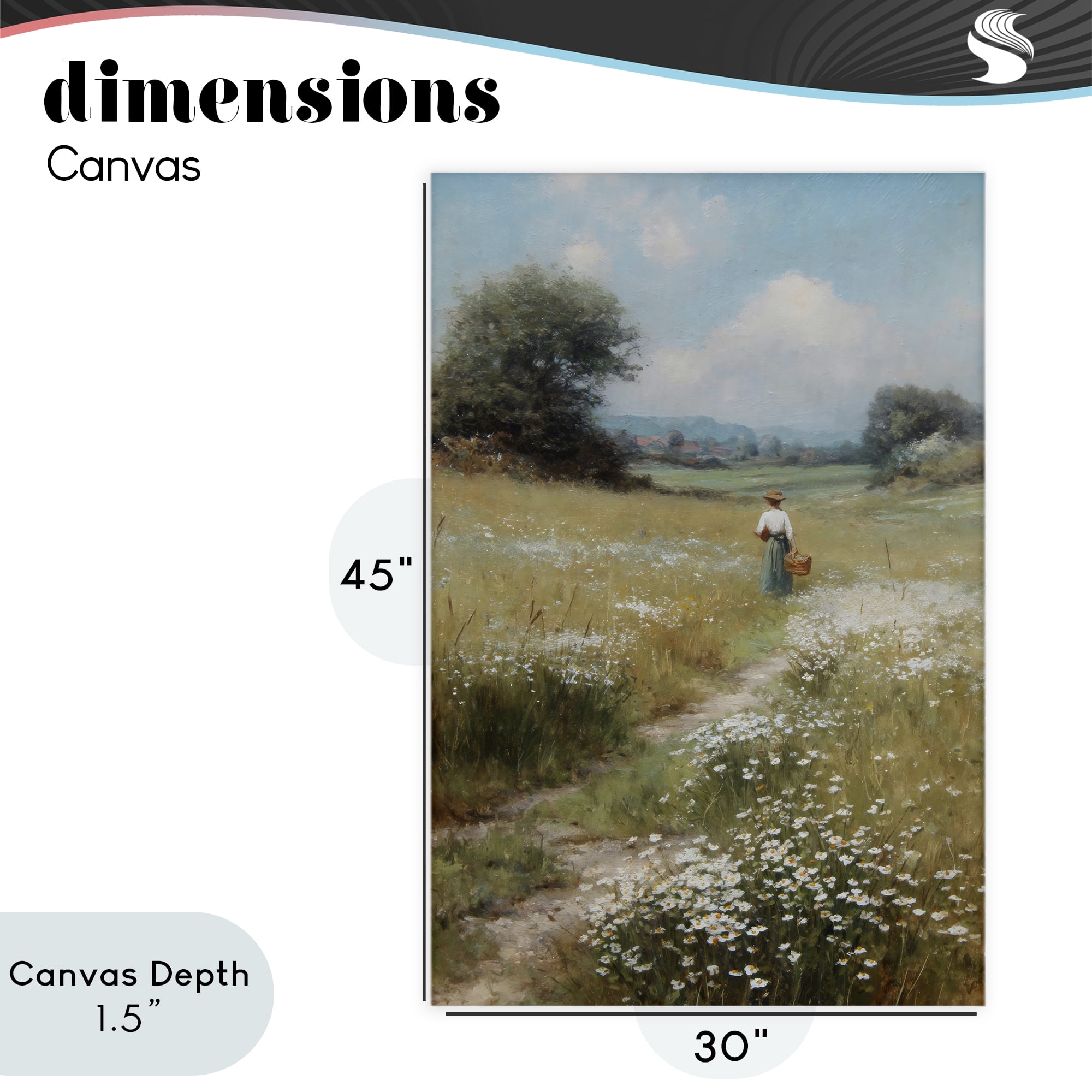 Stupell Industries Flower Gazing in Summer Meadow Canvas Wall Art, design by Petal Prints Design