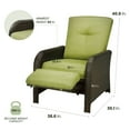 thumbnail image 3 of Hanover Strathmere Wicker and Steel Outdoor Patio Lounge Chair, Cilantro Green, 3 of 11