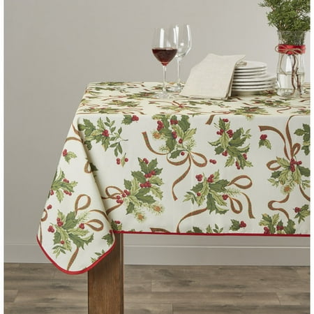 

The Holiday Aisle Pullman European Seasonal Christmas Ribbons Tablecloth