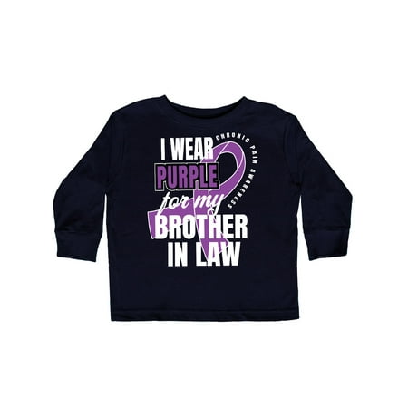 

Inktastic Chronic Pain I Wear Purple For My Brother in Law Gift Toddler Boy or Toddler Girl Long Sleeve T-Shirt