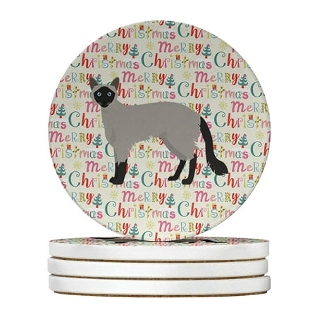 

Balinese #1 Cat Christmas Large Sandstone Coasters Pack of 4 4 in x 4 in