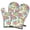 Pioneer Flower Floral-1, variant on Pioneer Flower Floral Print Pattern Oven Mitt 2-Pack Set, Heat Resistant Kitchen Gloves, 7.7" X 12"