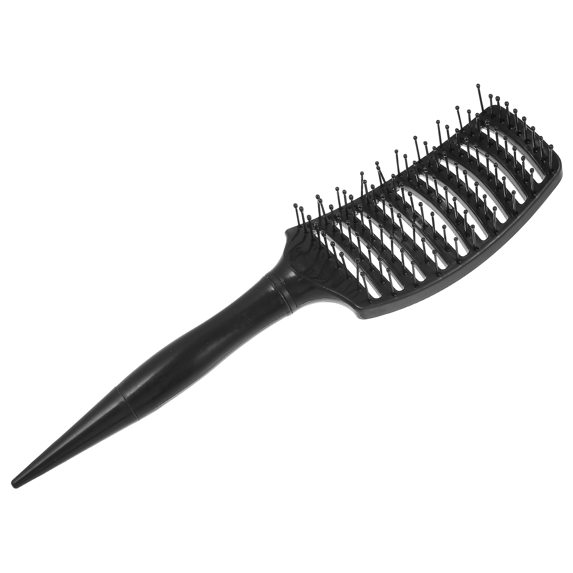 Unique Bargains 1Pc Wide Curved Vented Hair Brush for Tangles and Knots Black