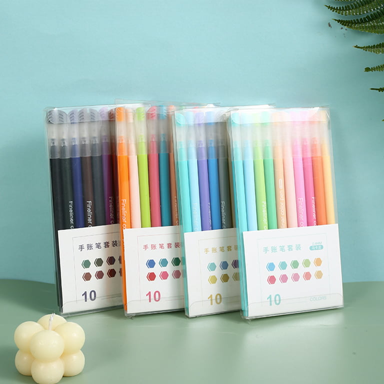 Dcenta 10 Color Pens Set Writing Pens 0.4mm Fine Fiber Fineliner