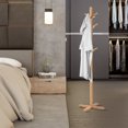 thumbnail image 5 of Coat Rack, Oxkers Coat Rack Stand Wood, Super Easy Assembly, Free Standing Coat Rack with 3 Tiers, 12 Hooks and 4 Stable Feet, Coat Hanger Stand for Home Office Hall Entryway, 5 of 14