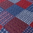thumbnail image 2 of Jessy Home Plaid Patchwork Quilt Queen Size Red Blue Bedspread Soft Microfiber Coverlet, 2 of 7
