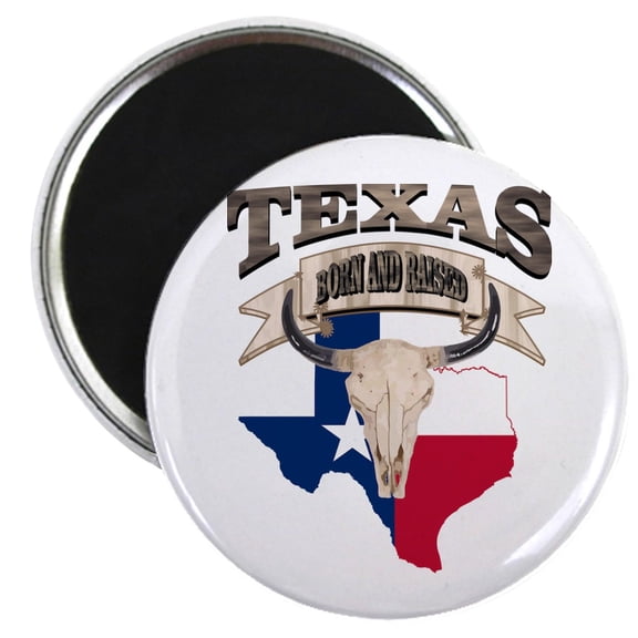 CafePress - Bull Skull Texas Home Magnets - 2.25" Round Magnet, Refrigerator Magnet, Button Magnet Style