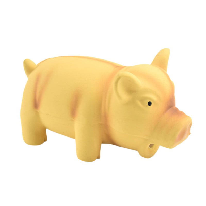 Pet Latex Pig Dog Toy,6.3" Cube Animal Squeaker Grinding Teeth Chew Toys Sound Play