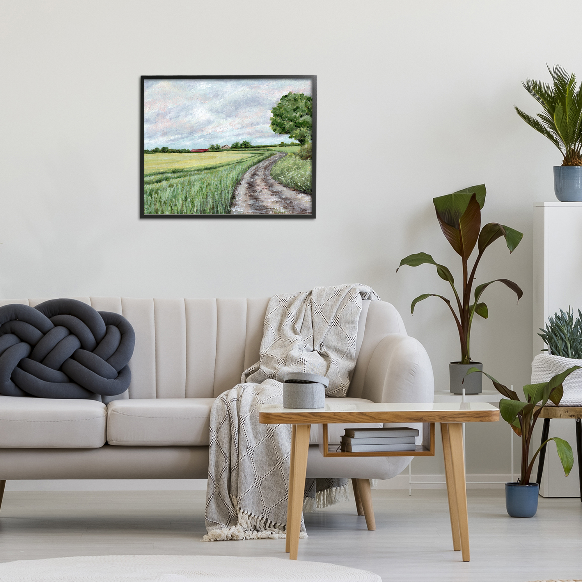 Winding Country Roads Black Framed Giclee Art, design by Leah Noel Art