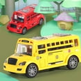 thumbnail image 3 of Hislaves 1Pc School Bus Toy Simulated Fall-resistant Plastic Inertial School Bus Toy for Boy,Purple, 3 of 9