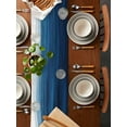 thumbnail image 2 of Gradient Dark Blue White Ocean Waves Table Runner-36 Inch Long Abstract Water Ripple Table Runners Linen Burlap Tablerunner for Kitchen Dining Room Holiday Party, 2 of 9