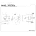 thumbnail image 2 of Kingston Brass KS4041CG Fuller Single-Handle Six-Way Diverter Valve with Square Trim Kit, Polished Chrome, 2 of 4