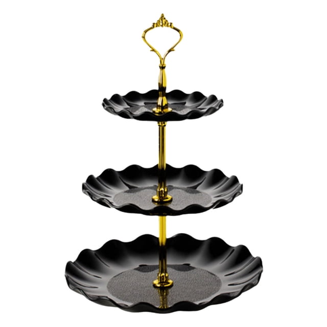 Bandeja De Almacenamiento Postre Tower Postre Candy Dish Almacenamiento De Autoayuda Para El Hogar Negro Sunnimix Soporte para cupcakes de postre