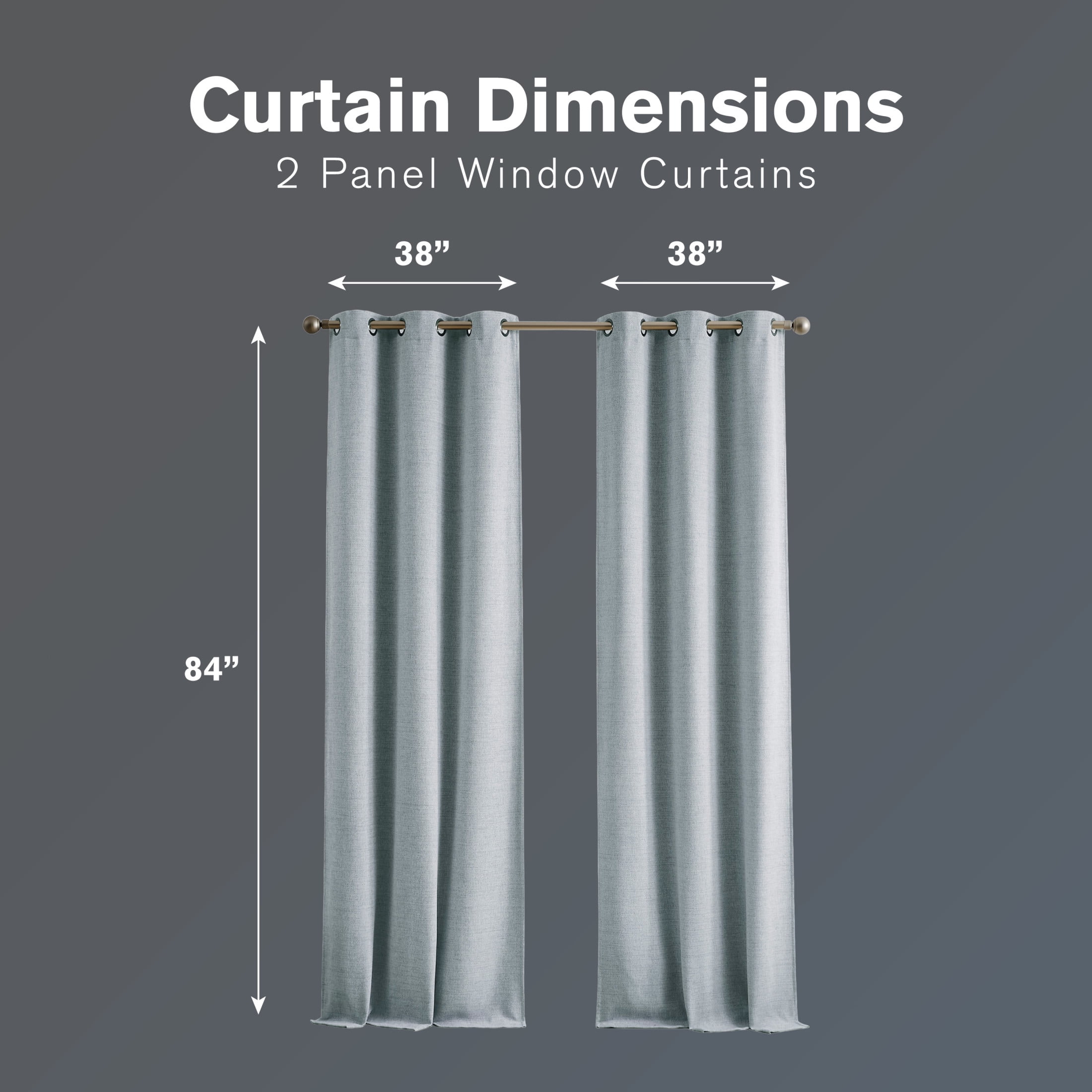 Brookstone Blue Josie Blackout Grommet 38" W x 84" L Window Curtain Panel Pairs