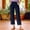 3# Navy, variant on Lace Linen Pants Women Palazzo Pants Casual Flowy Pants Wide Leg Summer Beach Trousers with Pockets Khaki L