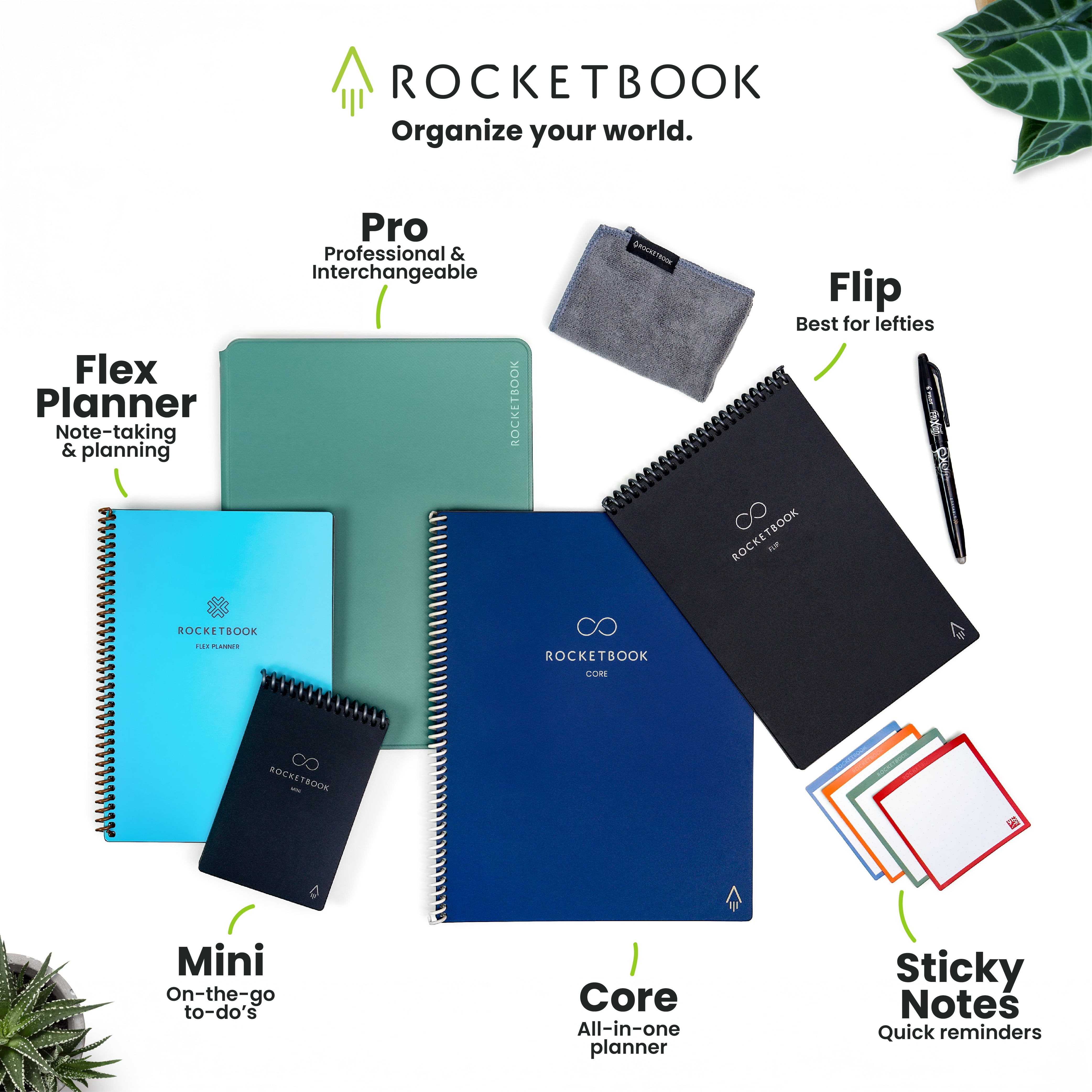 Rocketbook Smart Reusable Pro Notebook - Work and Business - Executive Size Black