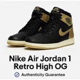 thumbnail image 4 of N I-K-E A i r-Jor-dan 1 Retro High OG Black Metallic Gold - Size 9,5 Brand New DS, 4 of 6
