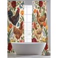 thumbnail image 5 of Farmhouse Sheer Curtains 2 Panels Set Watercolor Hen Chicken Spring Flowers Farm Butterfly Sheer Window Curtains Light Filtering Rod Pocket Voile Drapes for Bedroom Living Room 52"X84", 5 of 9
