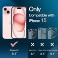 thumbnail image 2 of JETech 5 in 1 Case for iPhone 15 6.1-Inch with 2-Pack Each Tempered Glass Screen Protector and Camera Lens Protector, Non-Yellowing Shockproof Bumper Phone Cover (Pink), 2 of 7