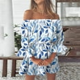 thumbnail image 1 of YEAHITCH Robe de Maternité à Manches Longues à une Épaule Robes pour Femmes à Manches Courtes Robe-Veste à Imprimé Graphique Été Bleu, 1 of 4