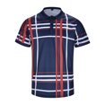 thumbnail image 3 of YDLCAFD Chemise pour Hommes à Boutons Col Rabattu Couleur Unie Manches Courtes Rayures Sport, 3 of 8