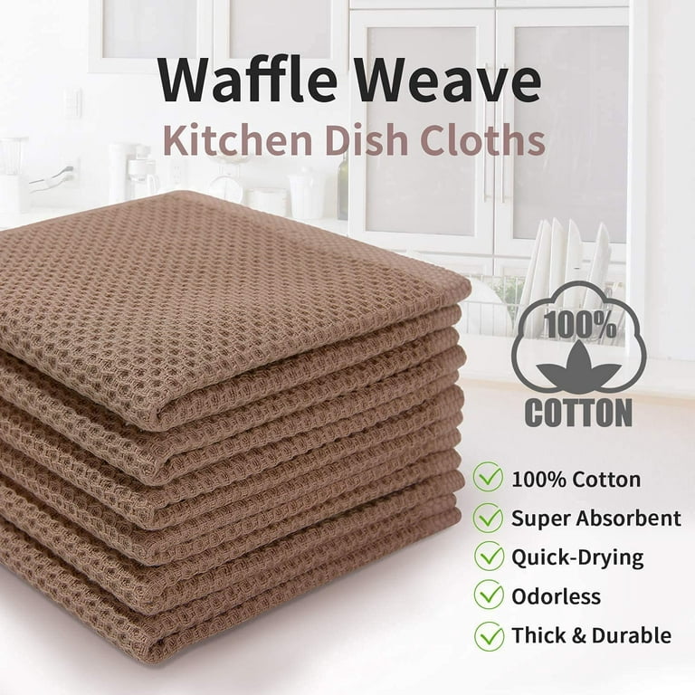  PY HOME & SPORTS Dish Towels Set, 100% Cotton Waffle Weave Kitchen  Towels 4 Pieces, Super Absorbent Kitchen Hand Dish Cloths for Drying and  Cleaning (17 x 25 Inches, Set of