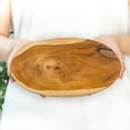 thumbnail image 2 of Oval Teak Wood Plate - Large 2-Pack, 2 of 5