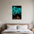 thumbnail image 2 of ZHONGYUTONG African American Wall Art Teal Painting Bloom Flower on Black Women Head Canvas Prints Africa Girl Portrait Pictures Framed Modern Home Decor (12.00" x 18.00"), 2 of 5