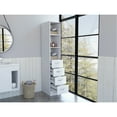 thumbnail image 5 of 4 Bathroom Linen Closet - White, 3 Shelves, Modern Freestanding White Cabinet 4 Drawers, Style, 5 of 7