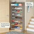 thumbnail image 6 of Tribesigns Shoe Cabinet, 9 Tiers 40-45 Pairs Wood Freestanding Shoe Cabinet, 70.8'' Tall Shoe Cabinet with Open Storage for Entryway, Beige Gray, 6 of 6