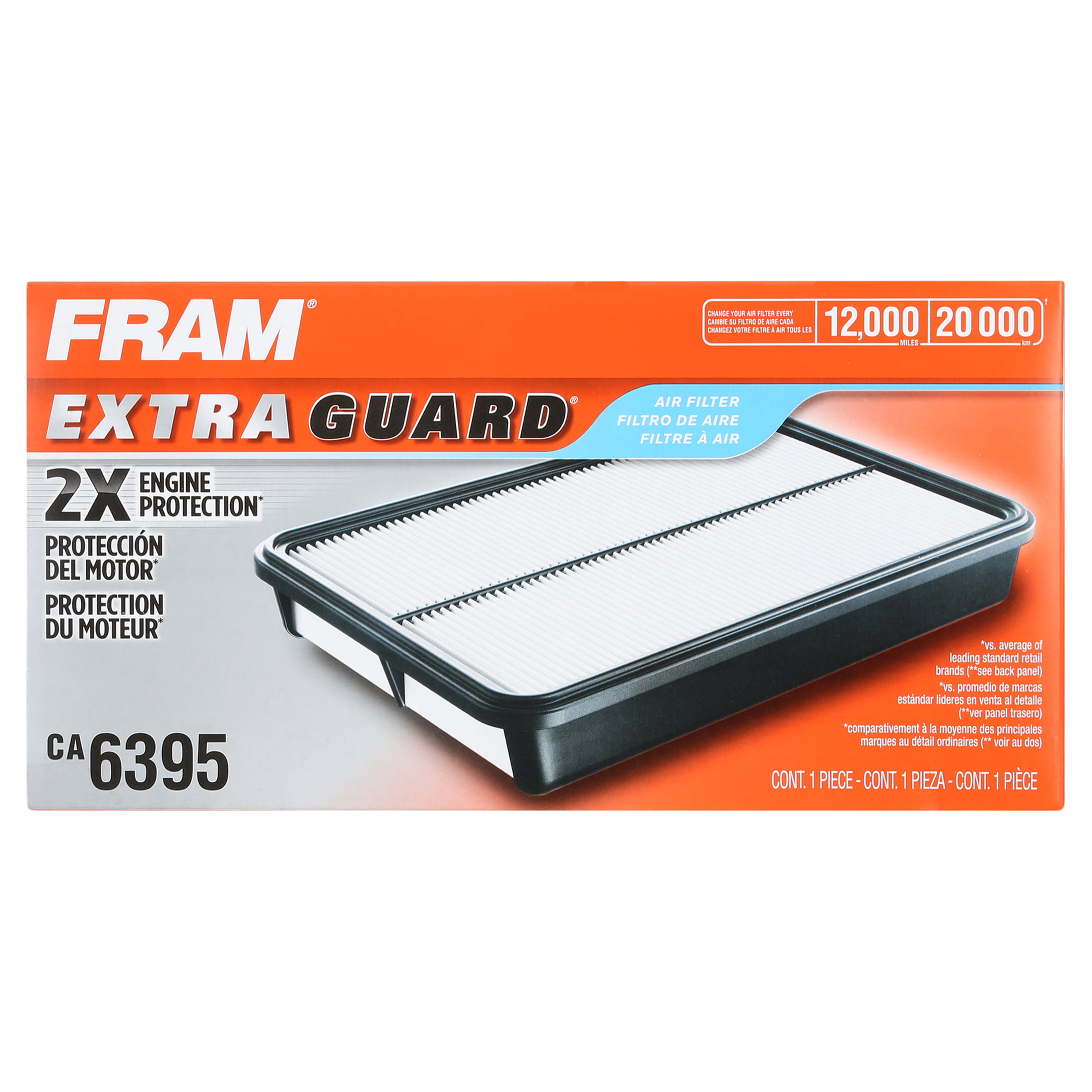 FRAM CA6395 Extra Guard Rigid Rectangular Panel Air Filter FRA:CA6395 
