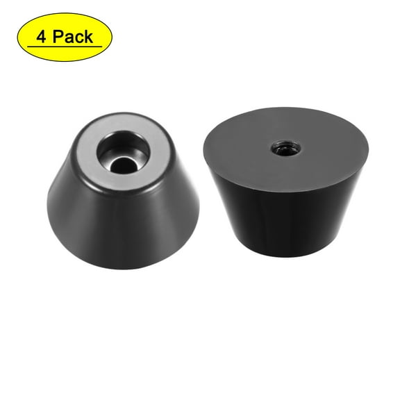 Uxcell 4pcs Rubber Feet Bumpers Pads with a metal washer Black 50x32x30mm