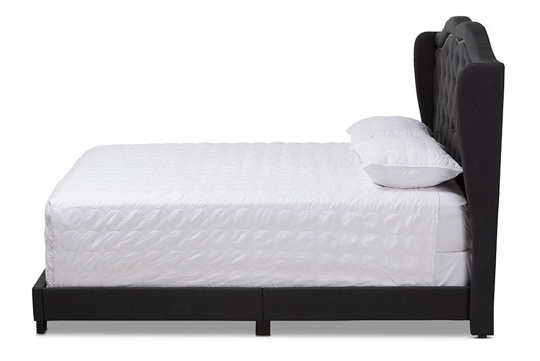 Baxton Studio Aden Modern and Contemporary Charcoal Grey Fabric Upholstered Queen Size Bed - image 3 of 6