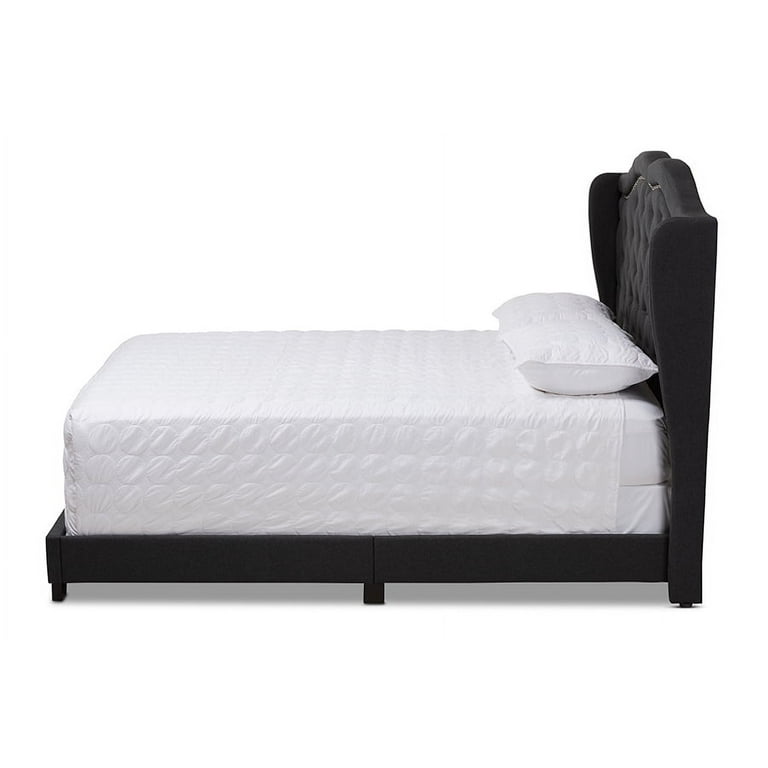 Baxton Studio Aden Modern and Contemporary Charcoal Grey Fabric Upholstered Queen Size Bed Baxton Studio Aden Modern and Contemporary Charcoal Grey Fabric Upholstered Queen Size Bed
