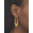 thumbnail image 4 of PalmBeach Jewelry Polished Oval Puffed Hoop Earrings in Hollow Yellow Gold-Plated Sterling Silver or Sterling Silver (1 1/8"), 4 of 5