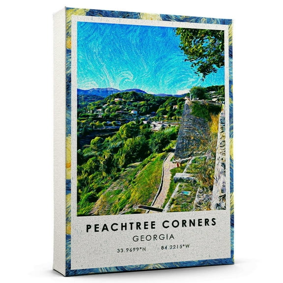 Peachtree Corners Travel Canvas, Georgia Travel Art Canvas, Peachtree Corners Travel City Canvas, Travel Artwork Canvas
