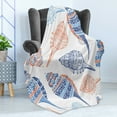 thumbnail image 4 of Seashell Soft Flannel Fleece Blanket, Maritime Sealife Sea Creatures Colorful Seashells in the Beach Doodle, Cozy Plush for Indoor and Outdoor Use, 70" x 90", Blue White Pale Orange, by Ambesonne, 4 of 5