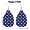 thumbnail image 3 of Faux Leather Earrings Earring Deep Blue And White Dots Teardrop Dangle Earrings For Women Jewelry, 3 of 6
