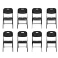 thumbnail image 1 of Set 8 Sillas Plegables Reforzadas 120kg Acero Polietileno Comedor Hogar Eventos Color Negra., 1 of 5