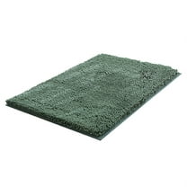 Hgallory Polyester Thick Floor Mats for Bedroom Living Room, Non-Slip Floor Rugs for Entrance Sofa side, Luxurious Home Decor Solid Color Floor Carpet Doormat, 16"x24", 1 Pack, Green, Rectangle