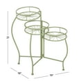 thumbnail image 4 of DecMode 19" x 18" x 21" 3 Tier Green Metal Starburst Plantstand, 4 of 9
