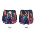 thumbnail image 6 of Uemuo Starry Sky White Cloud Puppy Pattern Women's Athletic Shorts High Waisted Running Shorts with Liner Pockets Gym Elastic Workout Shorts-Large, 6 of 9
