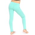 thumbnail image 3 of Stretch Is Comfort Stretchy Girl's Cotton Leggings Mint X-Small, 3 of 6