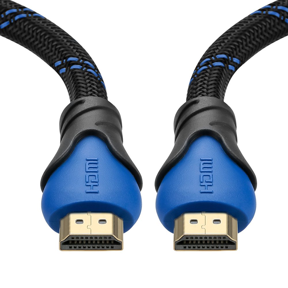 Atech Highspeed Hdmi Cable 10 Ft (3meters)blueblack with Nylon Mesh