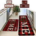 thumbnail image 7 of Christmas Kitchen Floor Mats, Non Slip Entry Door Mats, L Shape Cushion Anti Fatigue Rug Set Of 2 for Bathroom Bedroom Dining Room, Red White Polyester Durable Stain Resistant, 7 of 7