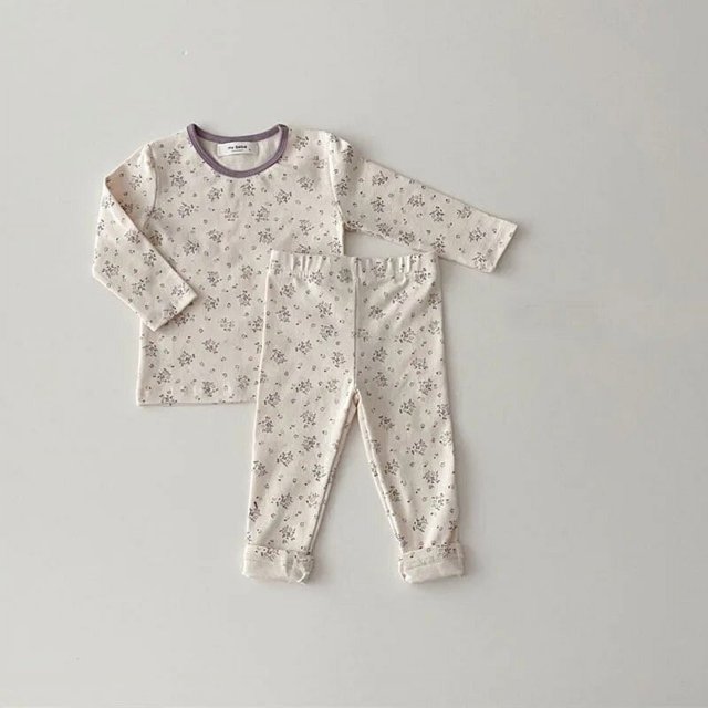 Ropa de dormir para niña pequeña, traje de Pantalón elástico con estampado Floral de dibujos animados, Jersey, camisa suave, pijamas para niña 2023