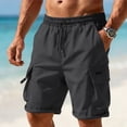 thumbnail image 2 of MaFYtyTPR Men's Casual Cargo Shorts with Multi Pocket Solid Color Outdoor Sport and Loose Breathable Shorts A-Dark Gray XL, 2 of 5