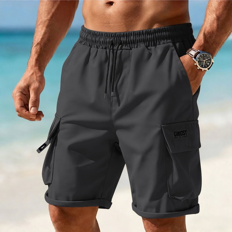 【y.o】SD HEAVY DUTY ACTIVE SHORTS YHAJDS Mens Cargo Shorts Solid Color Multi Pocket Outdoor Mid