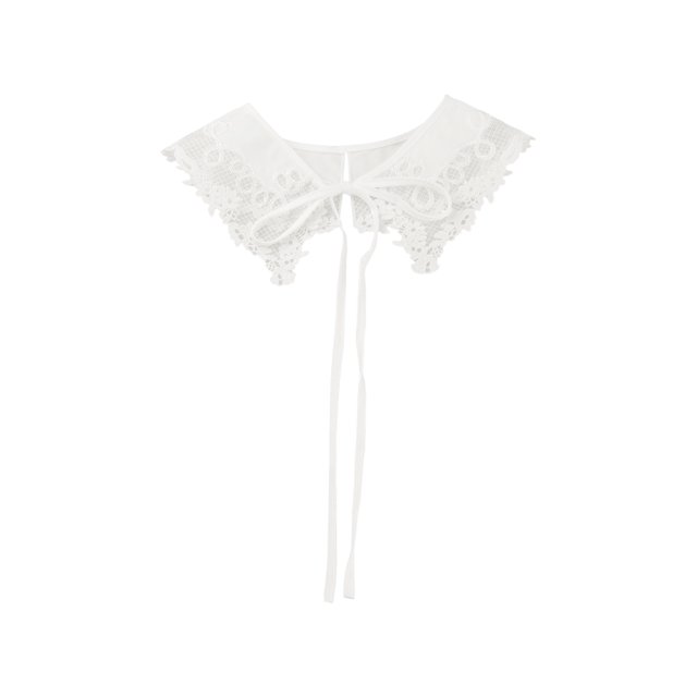INSPIRE CHIC Detachable False Collar, Embroidery Mini Cape Neck Ruff Dickey Fake Collar for Blouse White-5