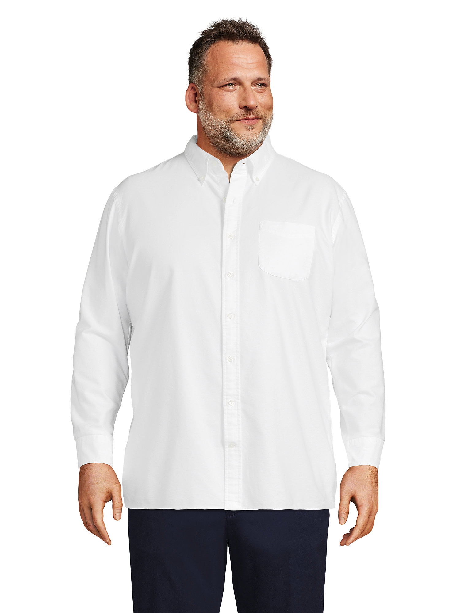Lands' End Men's Big and Tall Traditional Fit Sail Rigger Oxford Shirt